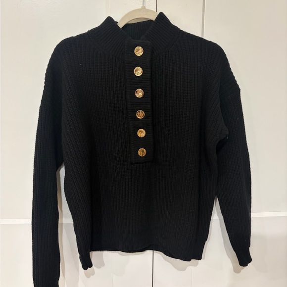 Brand new with tags Sezane Black Turtleneck Sweater with Gold Buttons